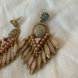 EUC Elizabeth Cole earrings- pink and turquoise